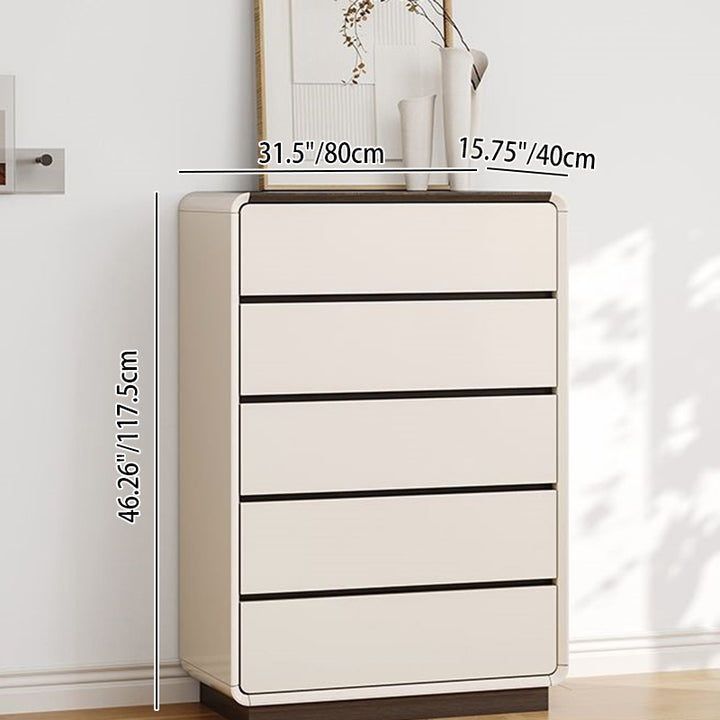 Traditional French Solid Wood Particle Board Pine Rounded Rectangular Storage Cabinet 2/5/6 Drawers For Living Room