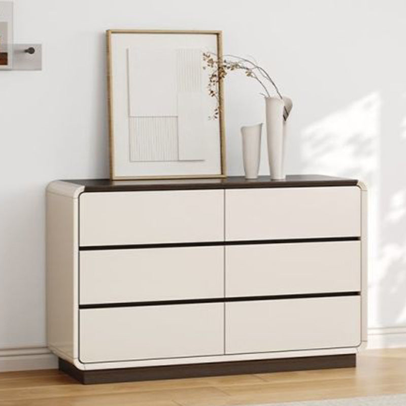 Traditional French Solid Wood Particle Board Pine Rounded Rectangular Storage Cabinet 2/5/6 Drawers For Living Room