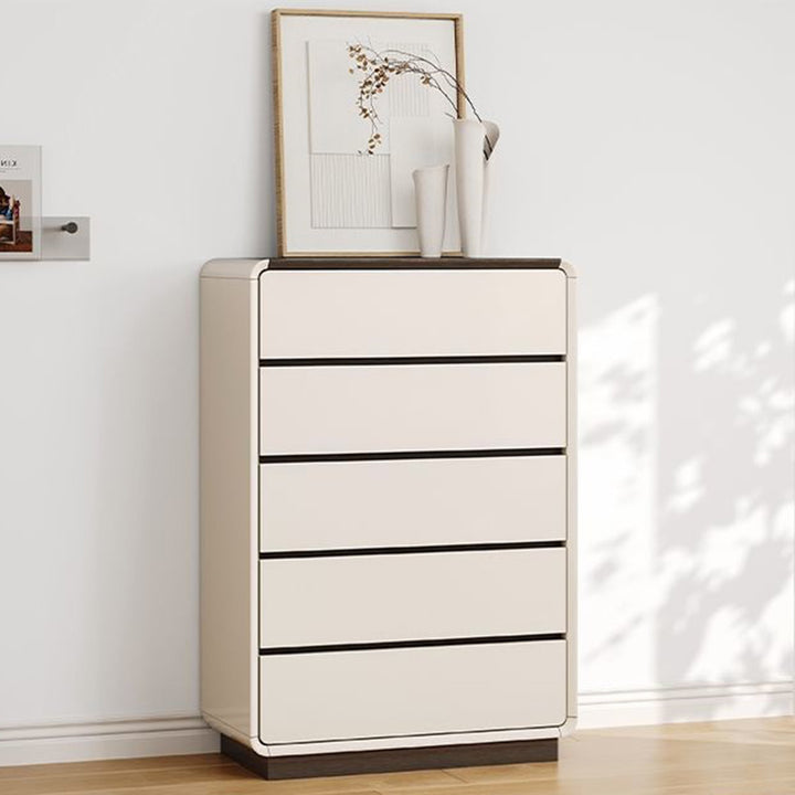 Traditional French Solid Wood Particle Board Pine Rounded Rectangular Storage Cabinet 2/5/6 Drawers For Living Room