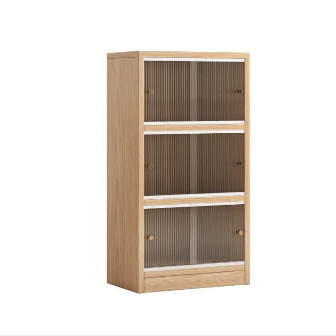 Meuble de rangement rectangulaire en panneau écologique en bois massif chinois traditionnel avec texture acrylique, 2/3 niveaux, pour salon 