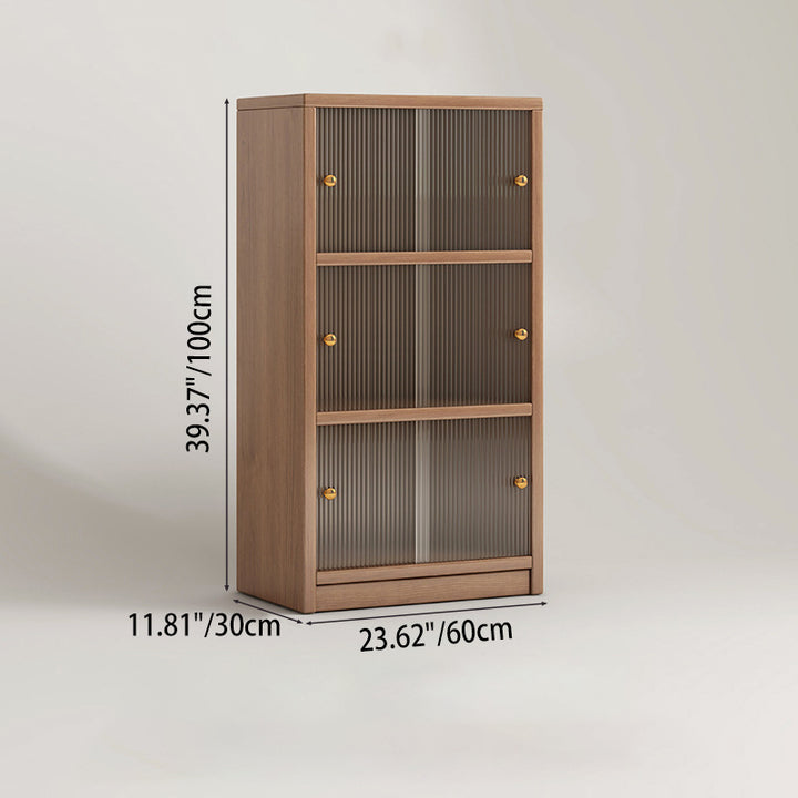 Meuble de rangement rectangulaire en panneau écologique en bois massif chinois traditionnel avec texture acrylique, 2/3 niveaux, pour salon 
