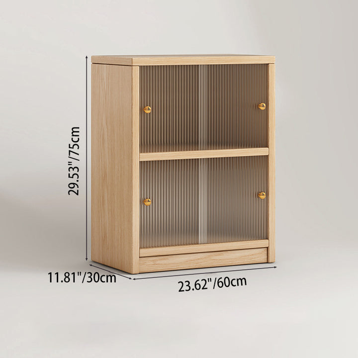 Meuble de rangement rectangulaire en panneau écologique en bois massif chinois traditionnel avec texture acrylique, 2/3 niveaux, pour salon 