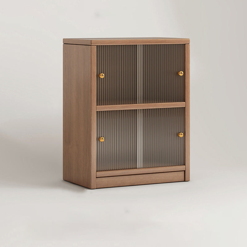 Meuble de rangement rectangulaire en panneau écologique en bois massif chinois traditionnel avec texture acrylique, 2/3 niveaux, pour salon 