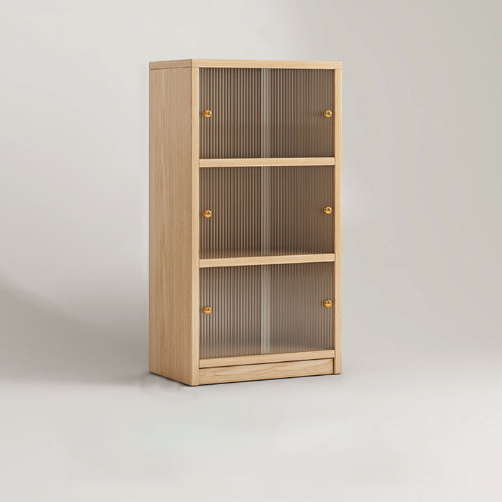 Meuble de rangement rectangulaire en panneau écologique en bois massif chinois traditionnel avec texture acrylique, 2/3 niveaux, pour salon 