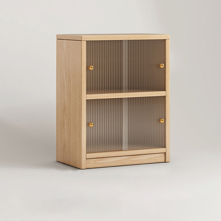 Meuble de rangement rectangulaire en panneau écologique en bois massif chinois traditionnel avec texture acrylique, 2/3 niveaux, pour salon 