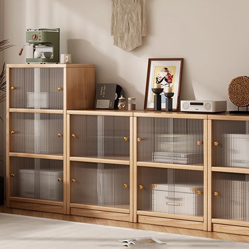 Meuble de rangement rectangulaire en panneau écologique en bois massif chinois traditionnel avec texture acrylique, 2/3 niveaux, pour salon 