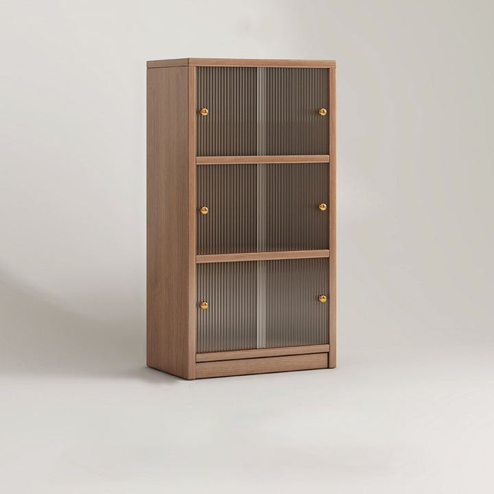 Meuble de rangement rectangulaire en panneau écologique en bois massif chinois traditionnel avec texture acrylique, 2/3 niveaux, pour salon 