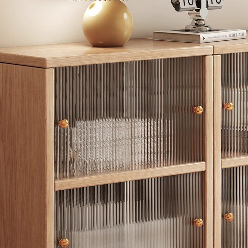 Meuble de rangement rectangulaire en panneau écologique en bois massif chinois traditionnel avec texture acrylique, 2/3 niveaux, pour salon 