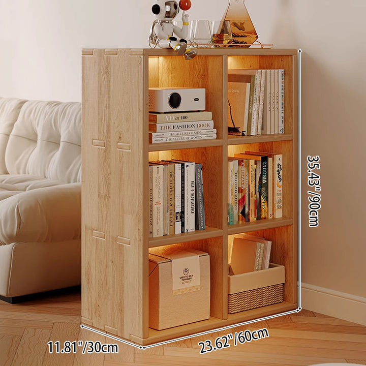 Traditional Chinese Pine Wood Open Square Storage Cabinet 6/8 Cabinets For Living Room