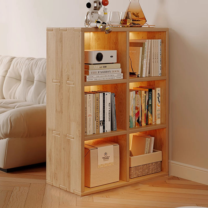 Traditional Chinese Pine Wood Open Square Storage Cabinet 6/8 Cabinets For Living Room