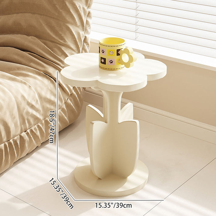 Modern Art Deco MDF Floral Round End Table With 1-Tier For Living Room