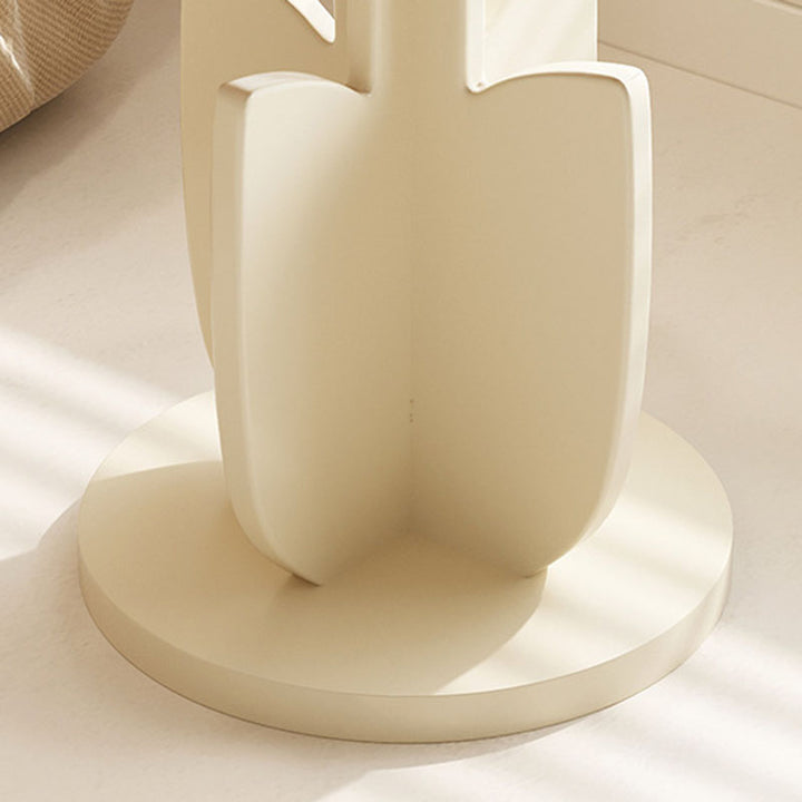 Modern Art Deco MDF Floral Round End Table With 1-Tier For Living Room