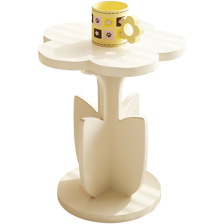 Modern Art Deco MDF Floral Round End Table With 1-Tier For Living Room