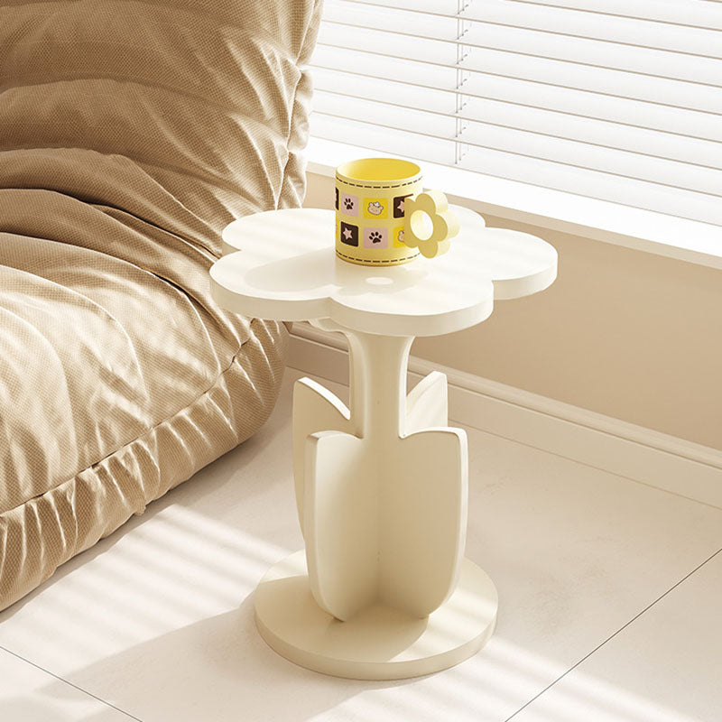 Modern Art Deco MDF Floral Round End Table With 1-Tier For Living Room