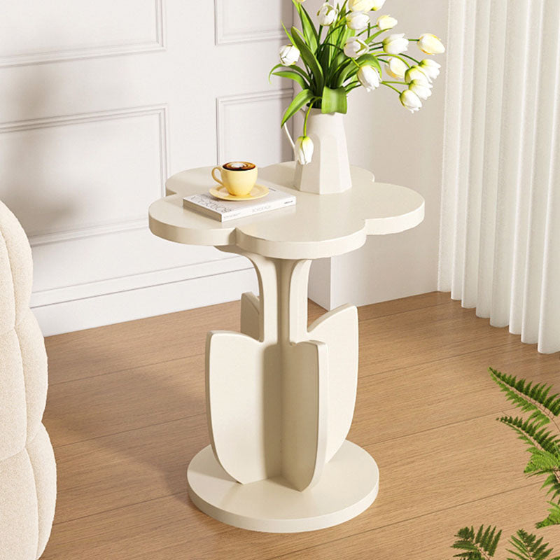 Modern Art Deco MDF Floral Round End Table With 1-Tier For Living Room