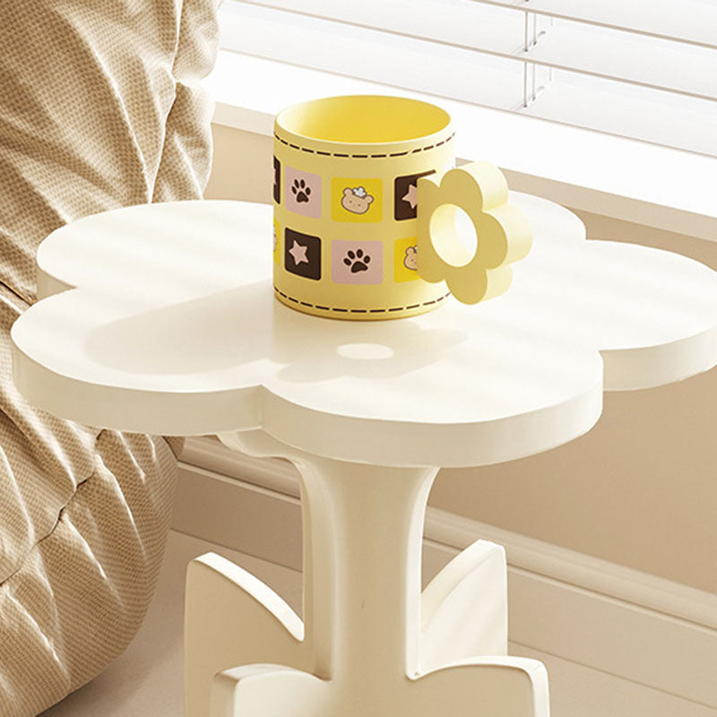 Modern Art Deco MDF Floral Round End Table With 1-Tier For Living Room