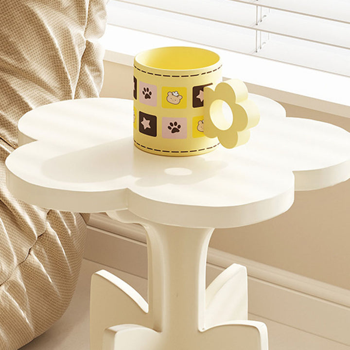 Modern Art Deco MDF Floral Round End Table With 1-Tier For Living Room