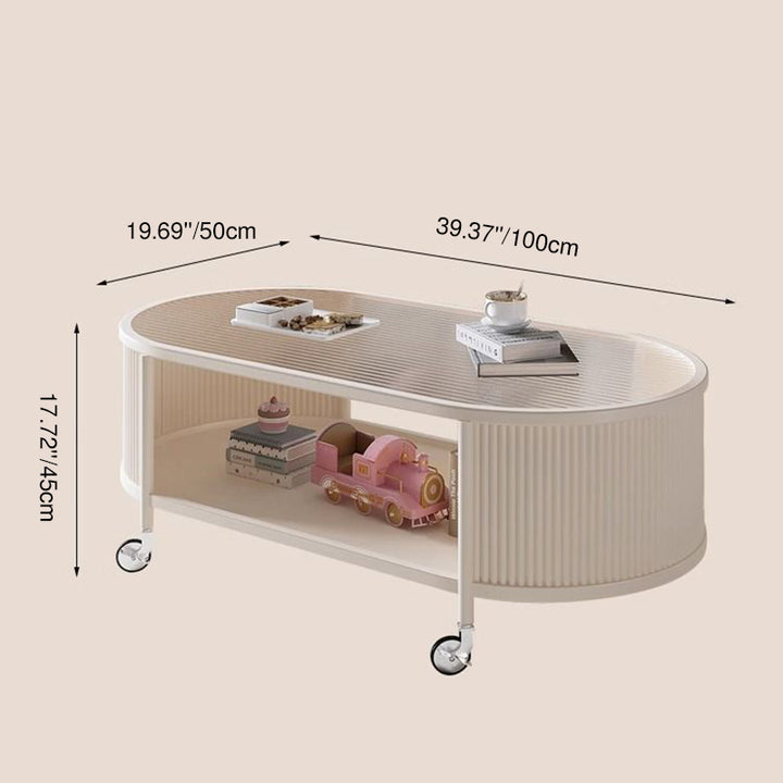 Table basse ovale allongée mobile en verre et métal, minimaliste moderne, à deux niveaux, pour salon 