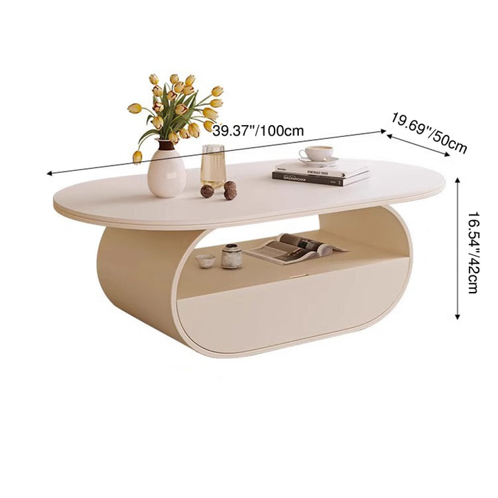 Table basse ovale longue en fer à deux niveaux en pierre frittée traditionnelle française pour salon 