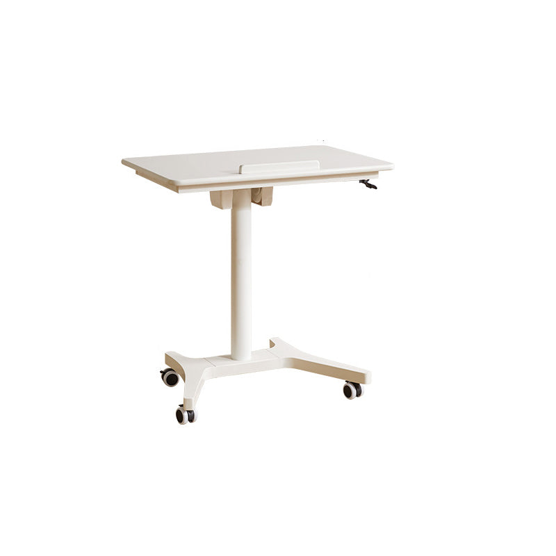 Traditional Chinese Rubber Wood Height-Adjustable Movable Rectangular Side Table With 1 Tier For Living Room