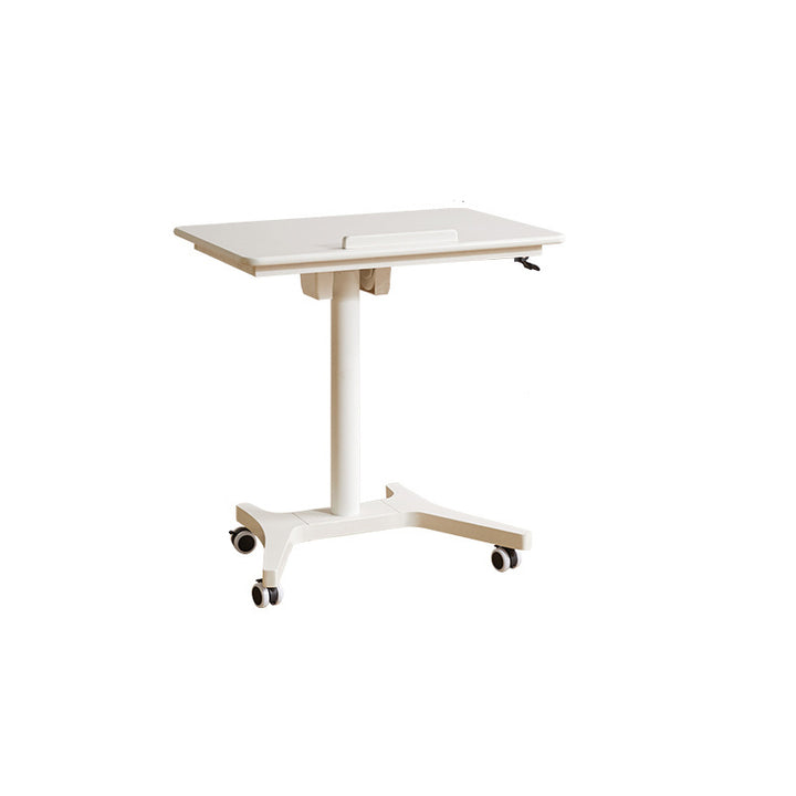 Traditional Chinese Rubber Wood Height-Adjustable Movable Rectangular Side Table With 1 Tier For Living Room