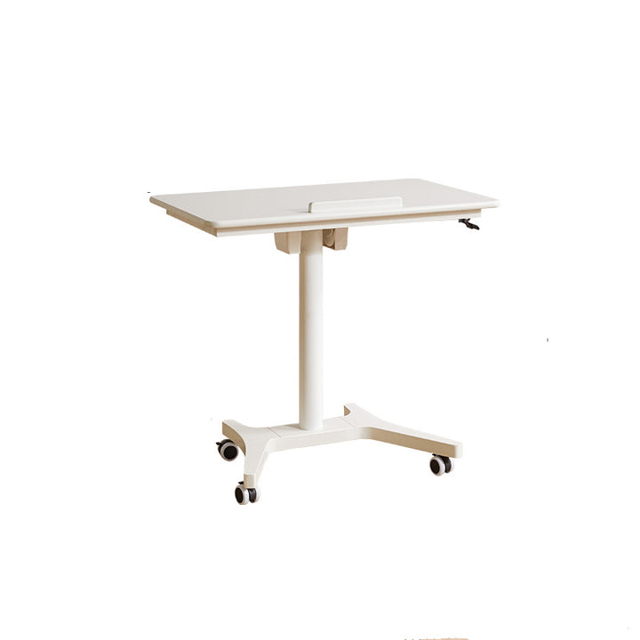 Traditional Chinese Rubber Wood Height-Adjustable Movable Rectangular Side Table With 1 Tier For Living Room