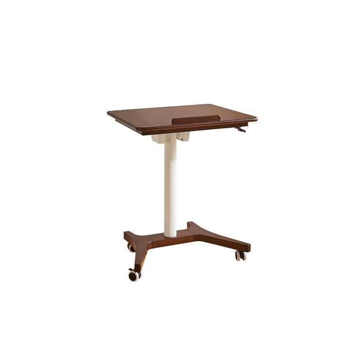 Traditional Chinese Rubber Wood Height-Adjustable Movable Rectangular Side Table With 1 Tier For Living Room
