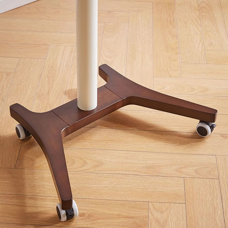 Traditional Chinese Rubber Wood Height-Adjustable Movable Rectangular Side Table With 1 Tier For Living Room