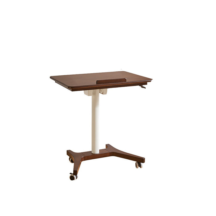 Traditional Chinese Rubber Wood Height-Adjustable Movable Rectangular Side Table With 1 Tier For Living Room