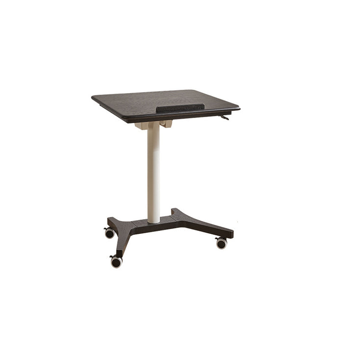 Traditional Chinese Rubber Wood Height-Adjustable Movable Rectangular Side Table With 1 Tier For Living Room
