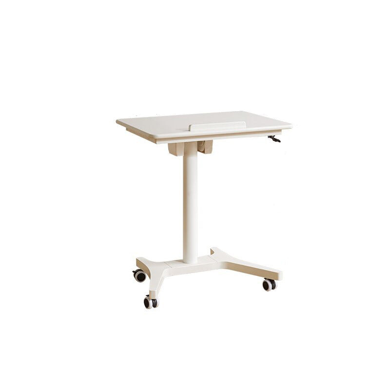 Traditional Chinese Rubber Wood Height-Adjustable Movable Rectangular Side Table With 1 Tier For Living Room