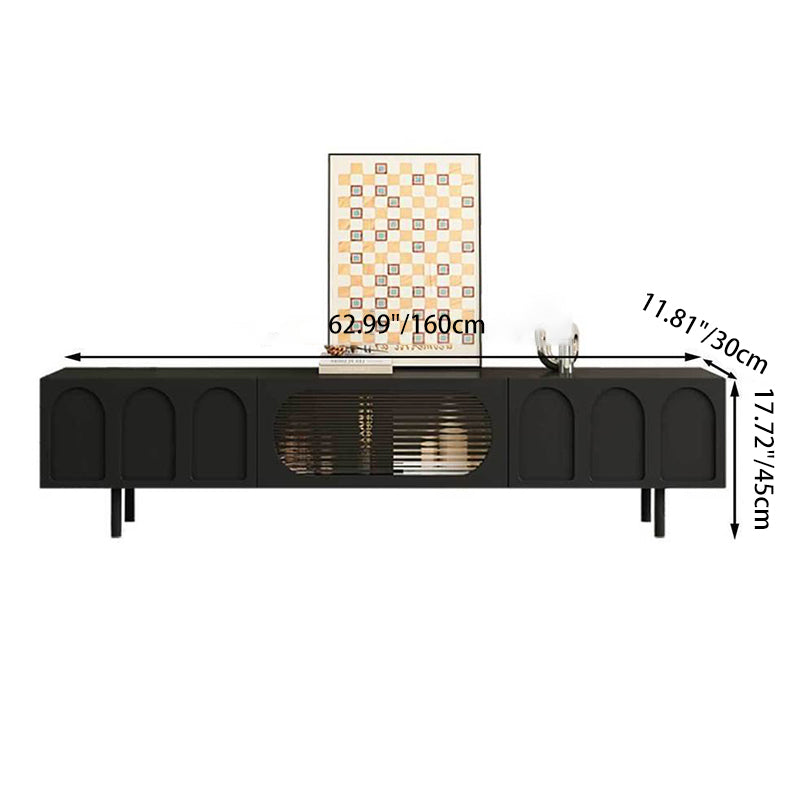 Table basse rectangulaire en bois d’ingénierie, verre et arche de style français traditionnel avec 2 tiroirs pour salon 