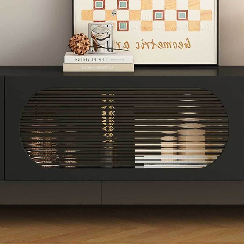 Table basse rectangulaire en bois d’ingénierie, verre et arche de style français traditionnel avec 2 tiroirs pour salon 