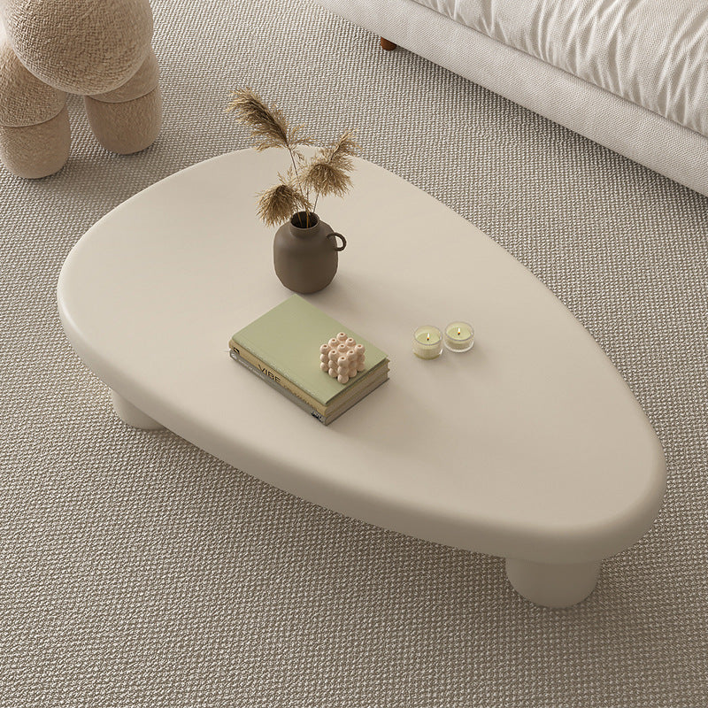 Table basse ronde triangulaire en bois d’ingénierie de style français traditionnel avec 1 niveau pour salon 