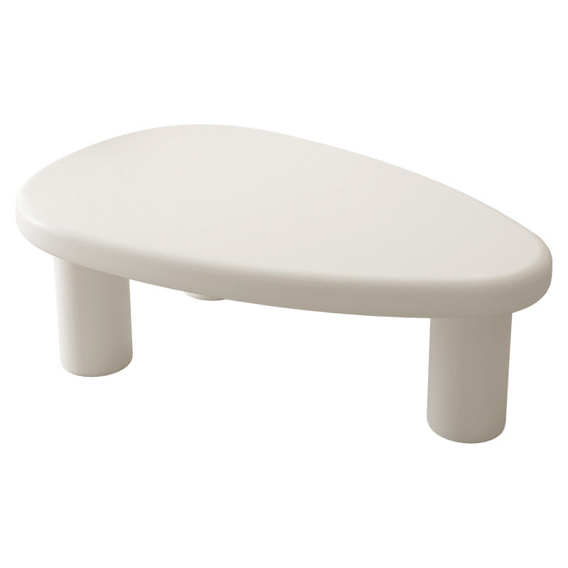Table basse ronde triangulaire en bois d’ingénierie de style français traditionnel avec 1 niveau pour salon 