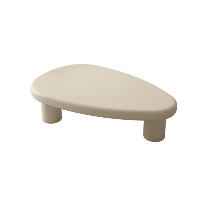 Table basse ronde triangulaire en bois d’ingénierie de style français traditionnel avec 1 niveau pour salon 