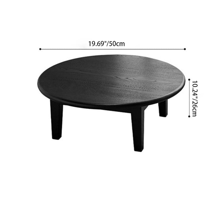 Table basse ronde japonaise traditionnelle en frêne, 1 niveau, pour salon 