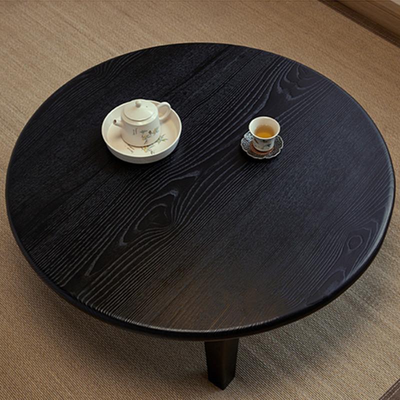 Table basse ronde japonaise traditionnelle en frêne, 1 niveau, pour salon 