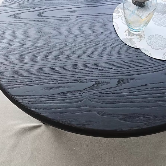 Table basse ronde japonaise traditionnelle en frêne, 1 niveau, pour salon 