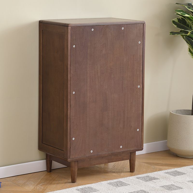 Traditional Chinese Oak Wood Glass Rectangular Storage Cabinet 2-Tier For Living Room