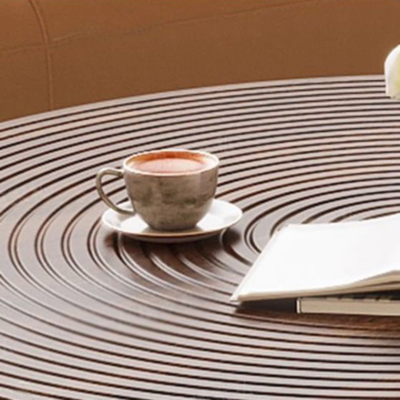 Modern Minimalist MDF Carbon Steel Round Textured Coffee Table 1 Tier For Living Room