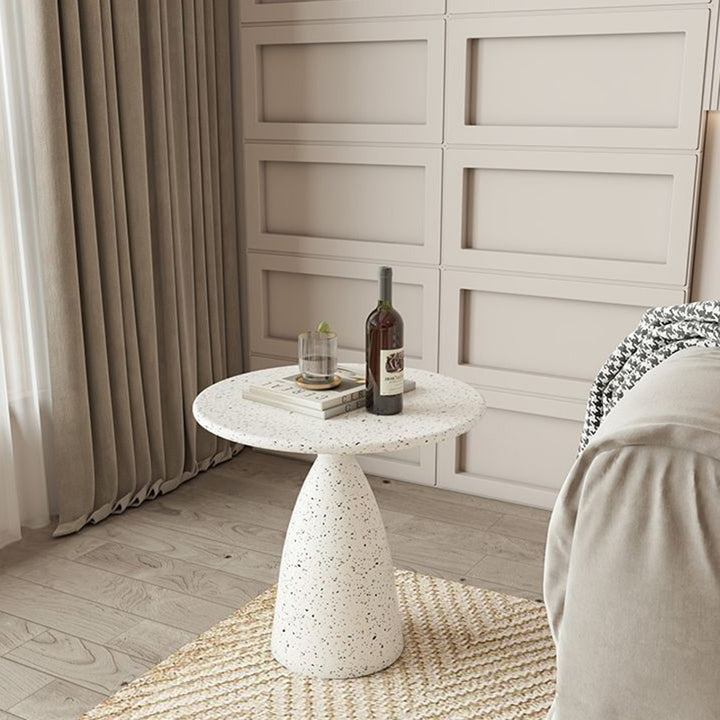 Table d'appoint conique ronde à un niveau en acier carbone japonais traditionnel pour salon 
