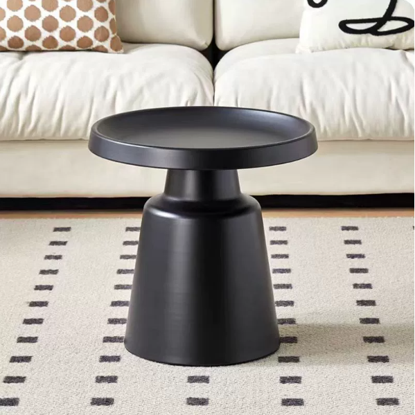 Table basse contemporaine scandinave en MDF rectangulaire et ronde à 1 niveau pour salon 