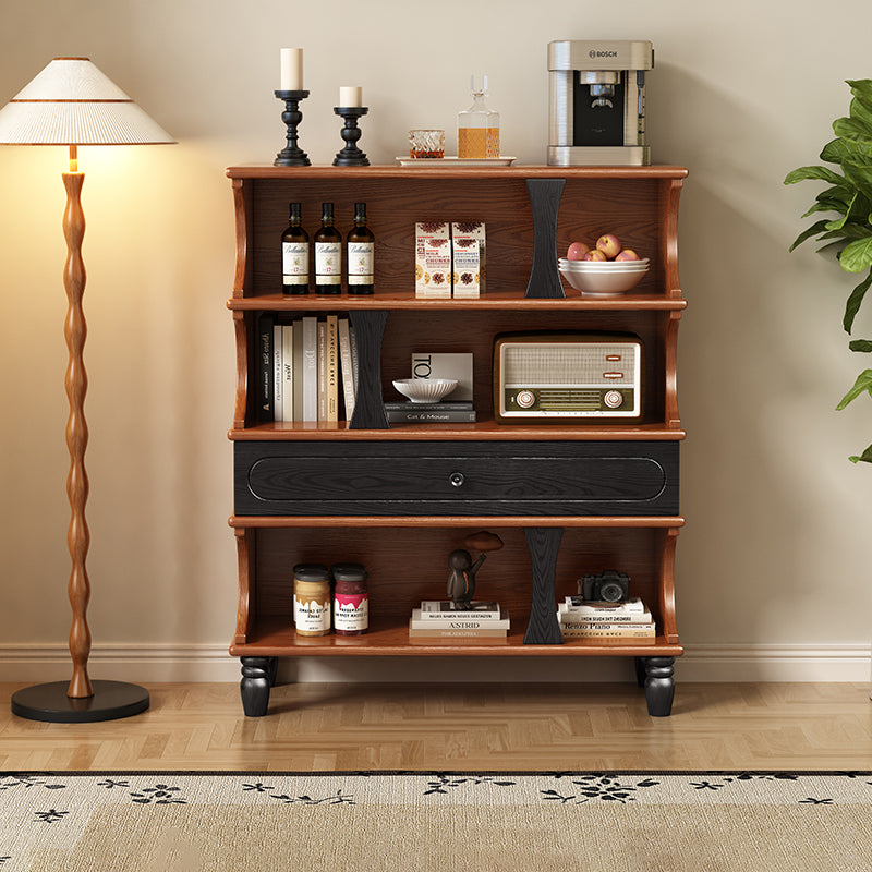 Armoire de rangement rectangulaire à 4 niveaux, colonne romaine en bois de frêne français traditionnel, pour salon 