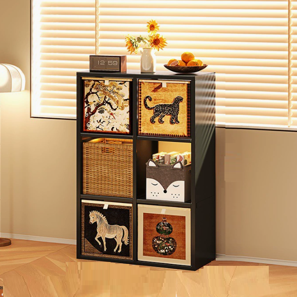 Armoire de rangement carrée rectangulaire en acier au carbone de style minimaliste moderne, 4/6/8 compartiments, pour salon 