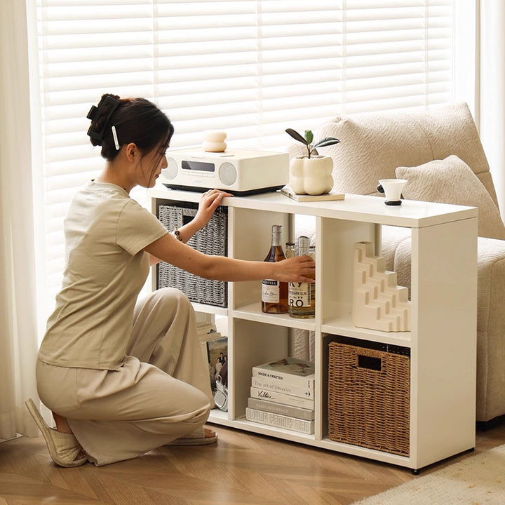 Armoire de rangement carrée rectangulaire en acier au carbone de style minimaliste moderne, 4/6/8 compartiments, pour salon 