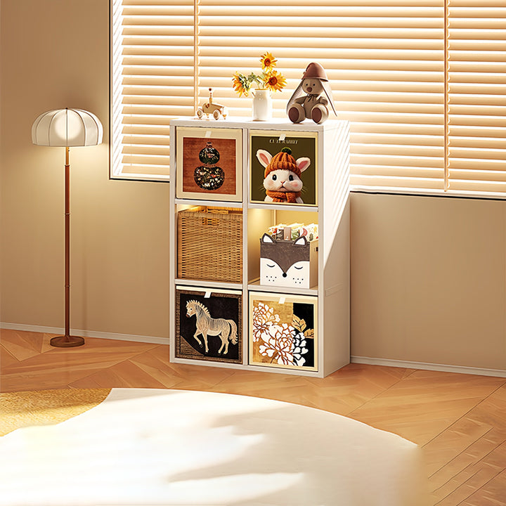 Armoire de rangement carrée rectangulaire en acier au carbone de style minimaliste moderne, 4/6/8 compartiments, pour salon 