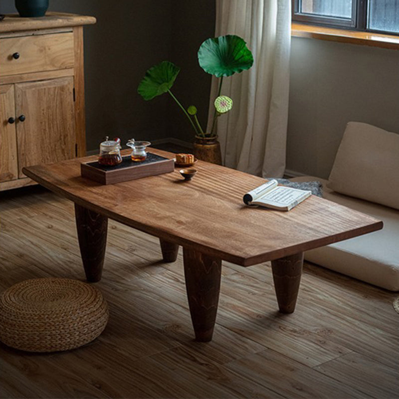 Table basse forme marteau en bois massif japonais traditionnel, à 1 niveau, pour salon 