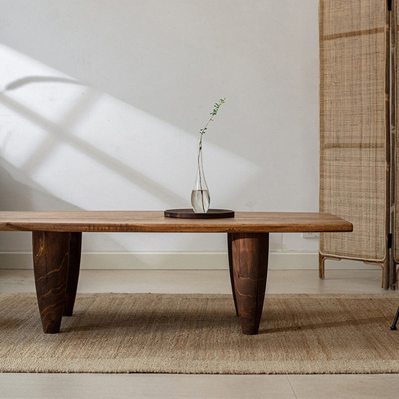 Table basse forme marteau en bois massif japonais traditionnel, à 1 niveau, pour salon 