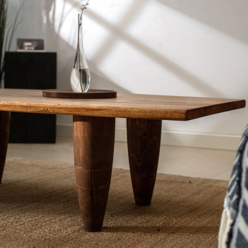 Table basse forme marteau en bois massif japonais traditionnel, à 1 niveau, pour salon 